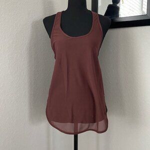 LULULEMON Sheer Mesh Brown 105F Singlet Tank Top Small